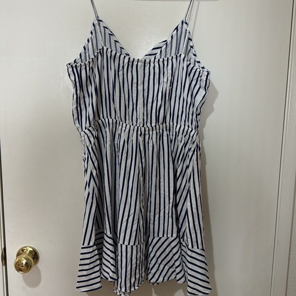 Express Striped Ruffle Wrap Cami Dress - Picture 8 of 10